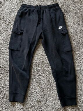 Nike Black Sweatpants with White Logo Tag